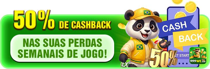 50% DE CASHBACK NAS SUAS PERDAS SEMANAIS DE JOGO!